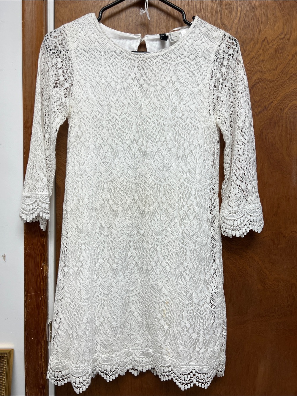 Divided White Crochet Lace Top